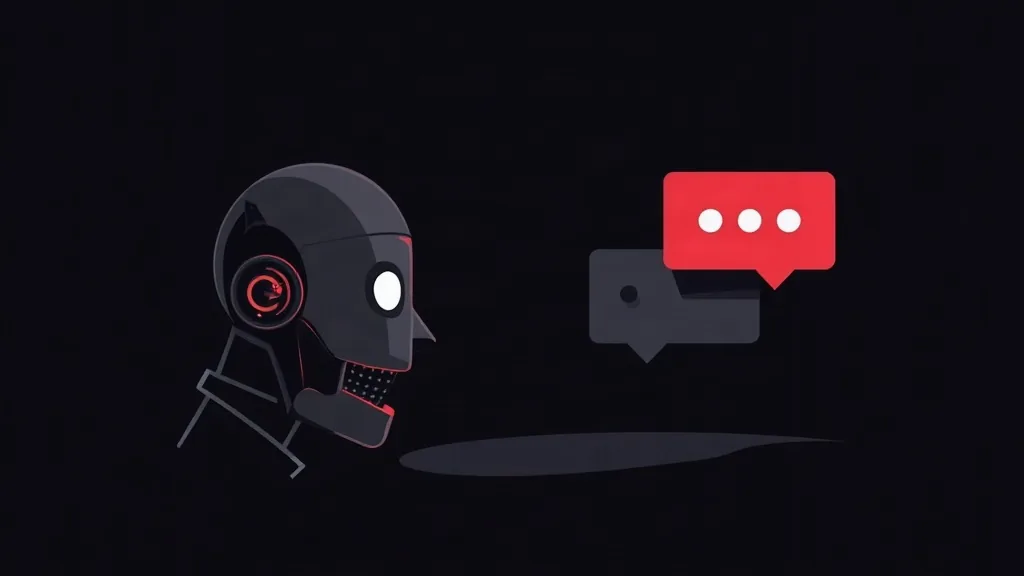 AI robot sa crvenom porukom chatbota - automatizacija CRM i customer service rešenja za male firme