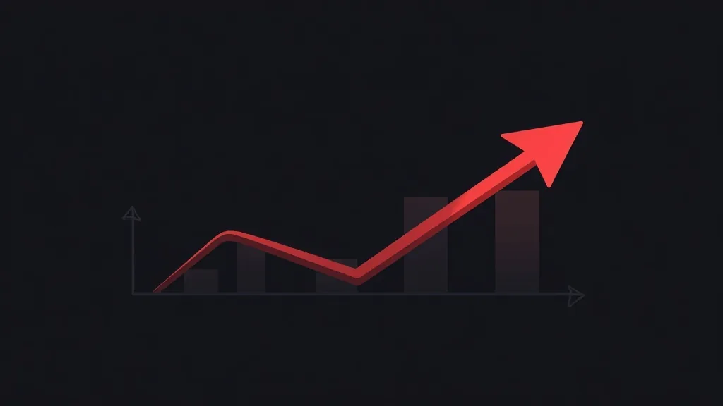 Crvena strelica rasta na grafikonu prikazuje povećanje stope konverzije veb sajta sa 1% na 3%