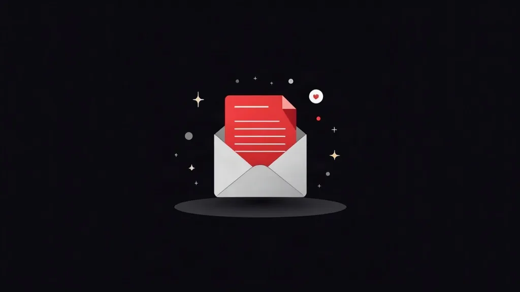 Ilustracija otvorene koverti sa crvenim pismom i srcem, simbolizujući email marketing i izgradnju kontakt liste