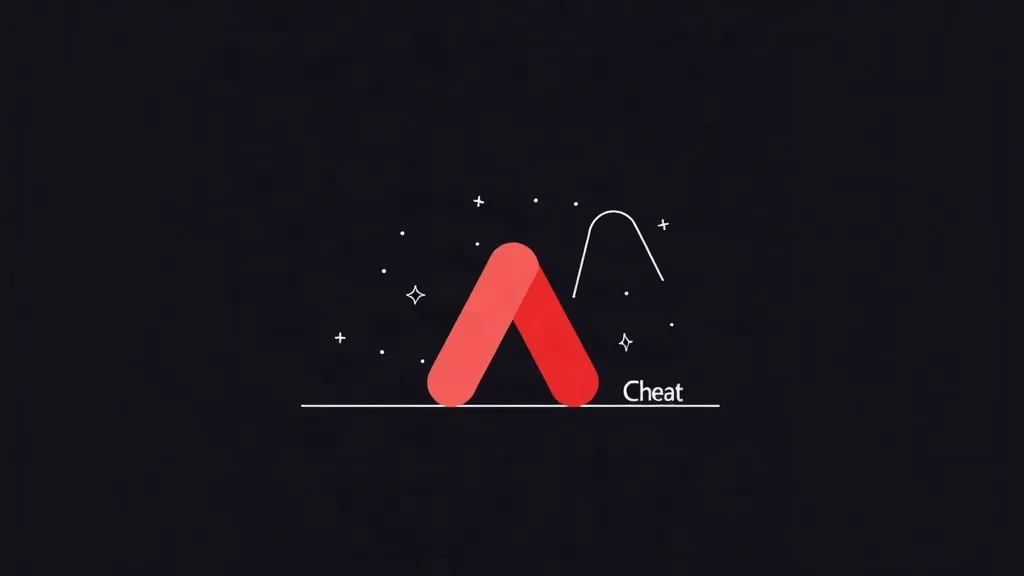 Logo Google Ads sa zvezdicama i tekstom Cheat na crnoj pozadini za tutorijal