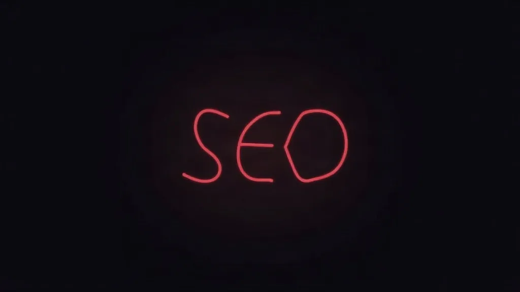 Neonska red natpis SEO na crnoj pozadini, simbolizujući cenu i investiciju u SEO usluge