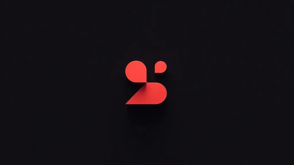 Moderni crveni logo sa geometrijskim oblicima za malu preduzeću - trend dizajna 2024