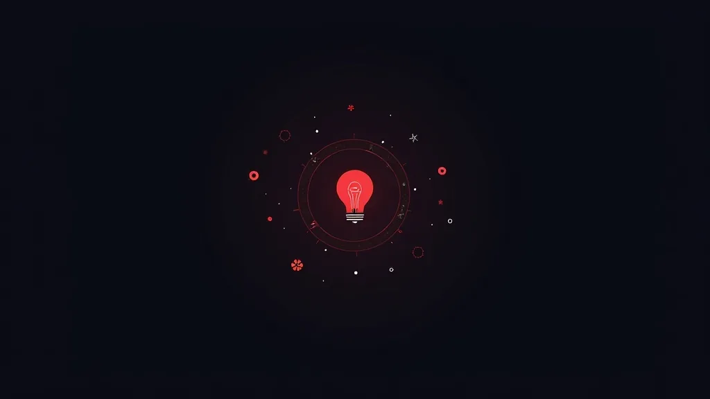 Crvena sijajna žarulja sa digitalnim krugovima - simbola inovacije u AI-osnovanoj SEO optimizaciji