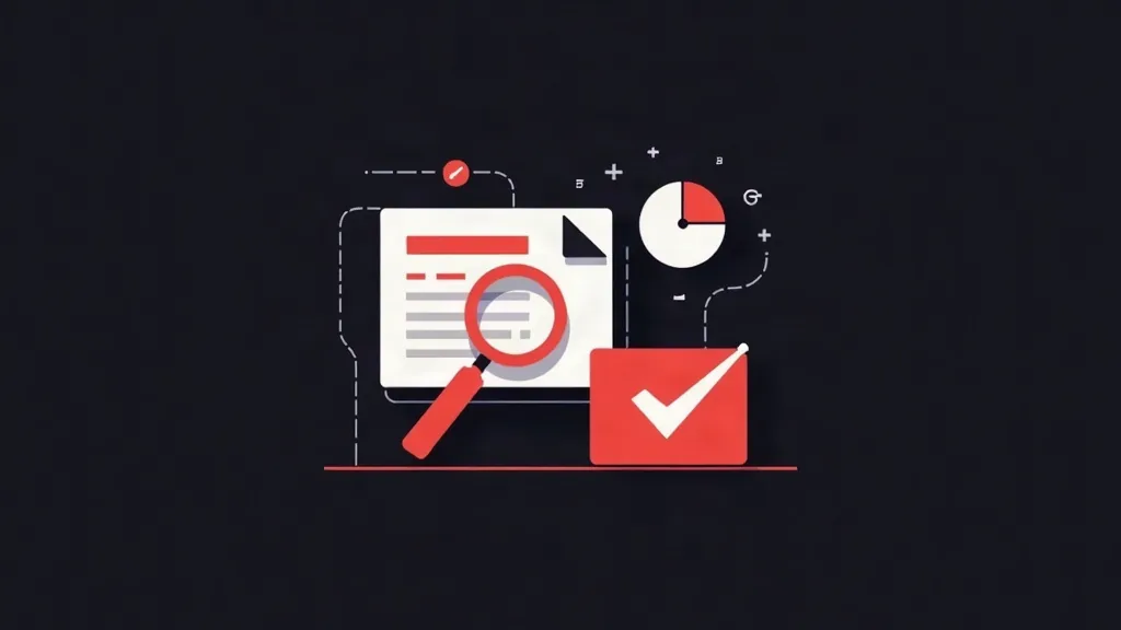 SEO audit i analiza sajta sa lupom, grafikonom i checklistom za dijagnostiku kvaliteta
