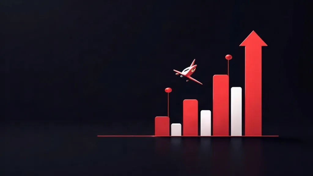 Grafikon rasta poslovanja sa avionom i strelicama - SEO optimizacija za male firme