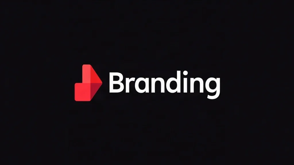 Crveni logo i tekst "Branding" na crnoj pozadini - vizuelni identitet za mali biznis